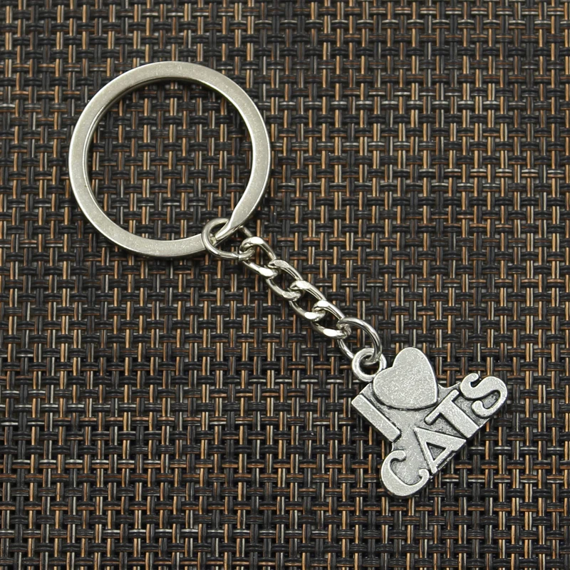 Новый модный брелок 23x21 мм подвески с надписью I Love Cats мужские ювелирные изделия