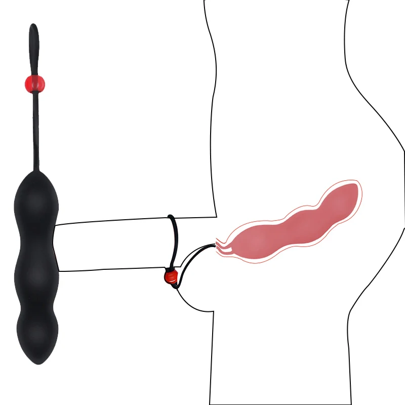 Anal beads butt plug male penis lock bondage ball stretcher erotic G-spot Silicone delay time Ejaculation no vibrator Sex Toy |