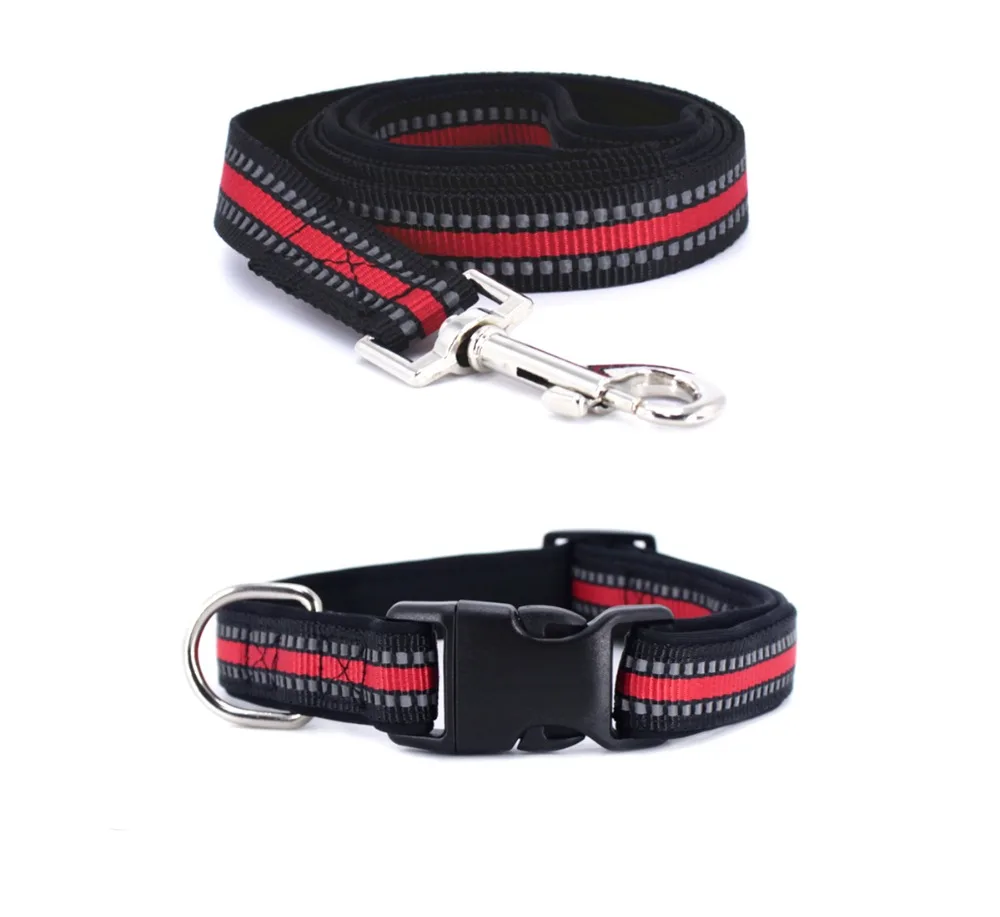 

Striped Printed Durable Dog Collar and Leash Set for Small Medium and Large Dogs With Popular Colors Pet Collar