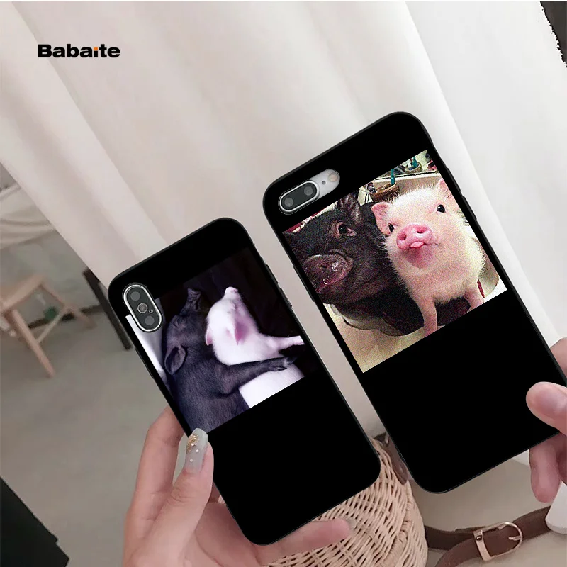 Babaite Забавный чехол для телефона с рисунком поросенка iphone X XR XS Max 6 S 5 5s 7 8 plus Мягкий