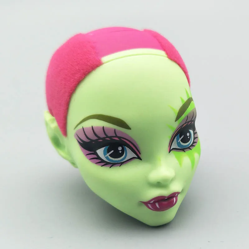 Мягкая кукла зеленого цвета, голова для куклы Monster High, голова для куклы BJD, для отработки нанесения макияжа, Голова монстра 1/6, аксессуары для кукол