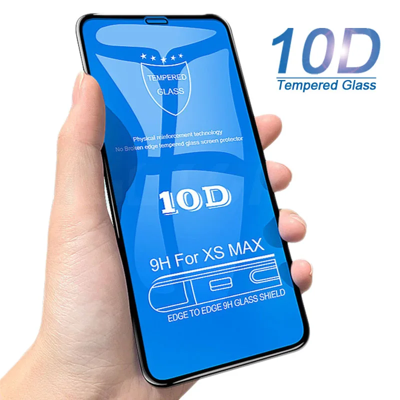 10D изогнутое закаленное стекло с полным покрытием для iPhone X XR XS Max защита экрана 6 6S