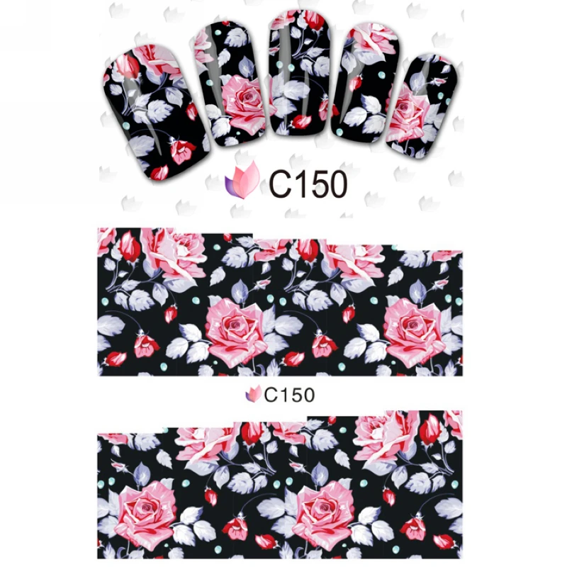 Наклейки на ногти цветные наклейки леопардовые тигровые COCKSCOMB MORNING GLORY C148 155|nail
