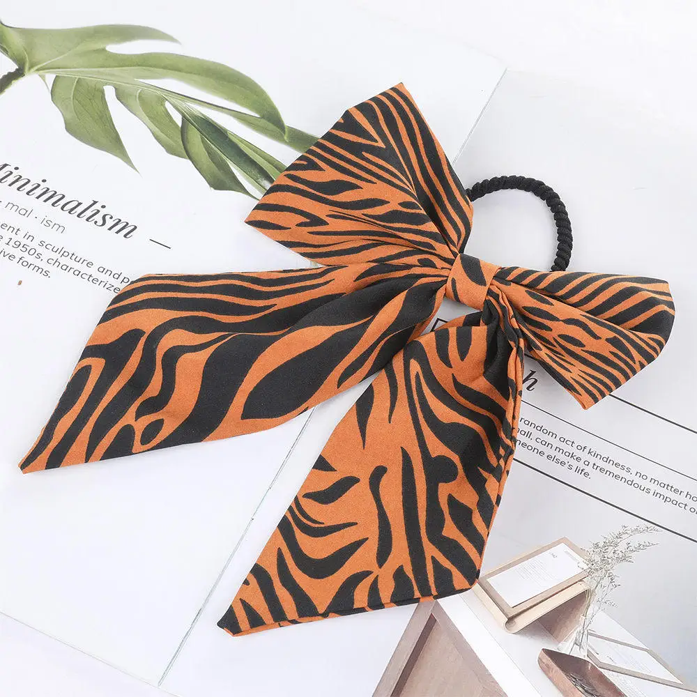 Женская резинка для волос AWAYTR с бантом из ленты и цветочным принтом аксессуар в