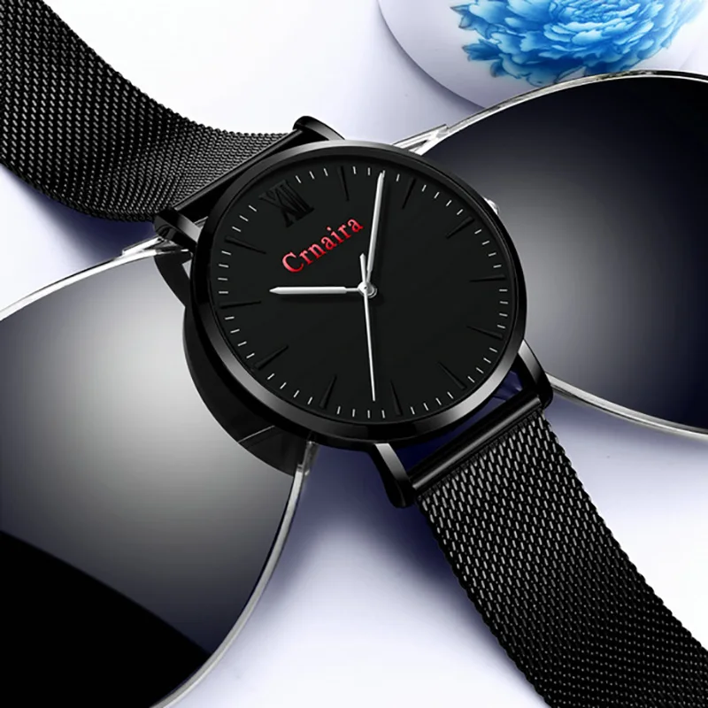 Ультратонкие мужские наручные часы 2019 люксовый бренд деловые кварцевые для