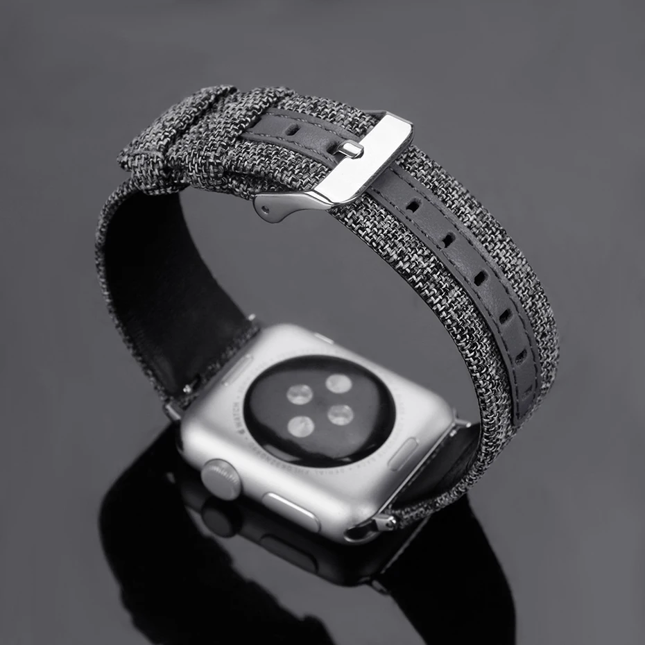 Регулируемый Холст ремешки для часов Apple Watch серии 3/2/1 модные спортивные часы