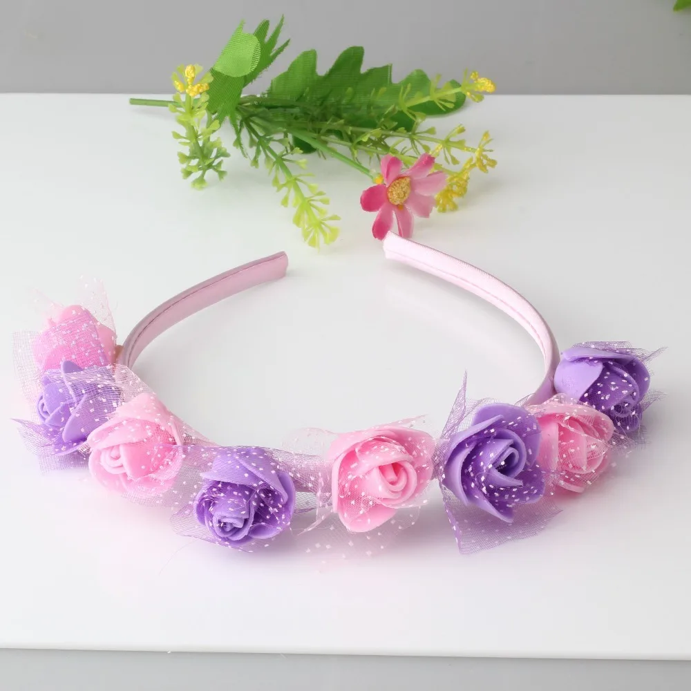 C новые Богемные аксессуары для волос стиль цветок Венок резинка Корона Милая