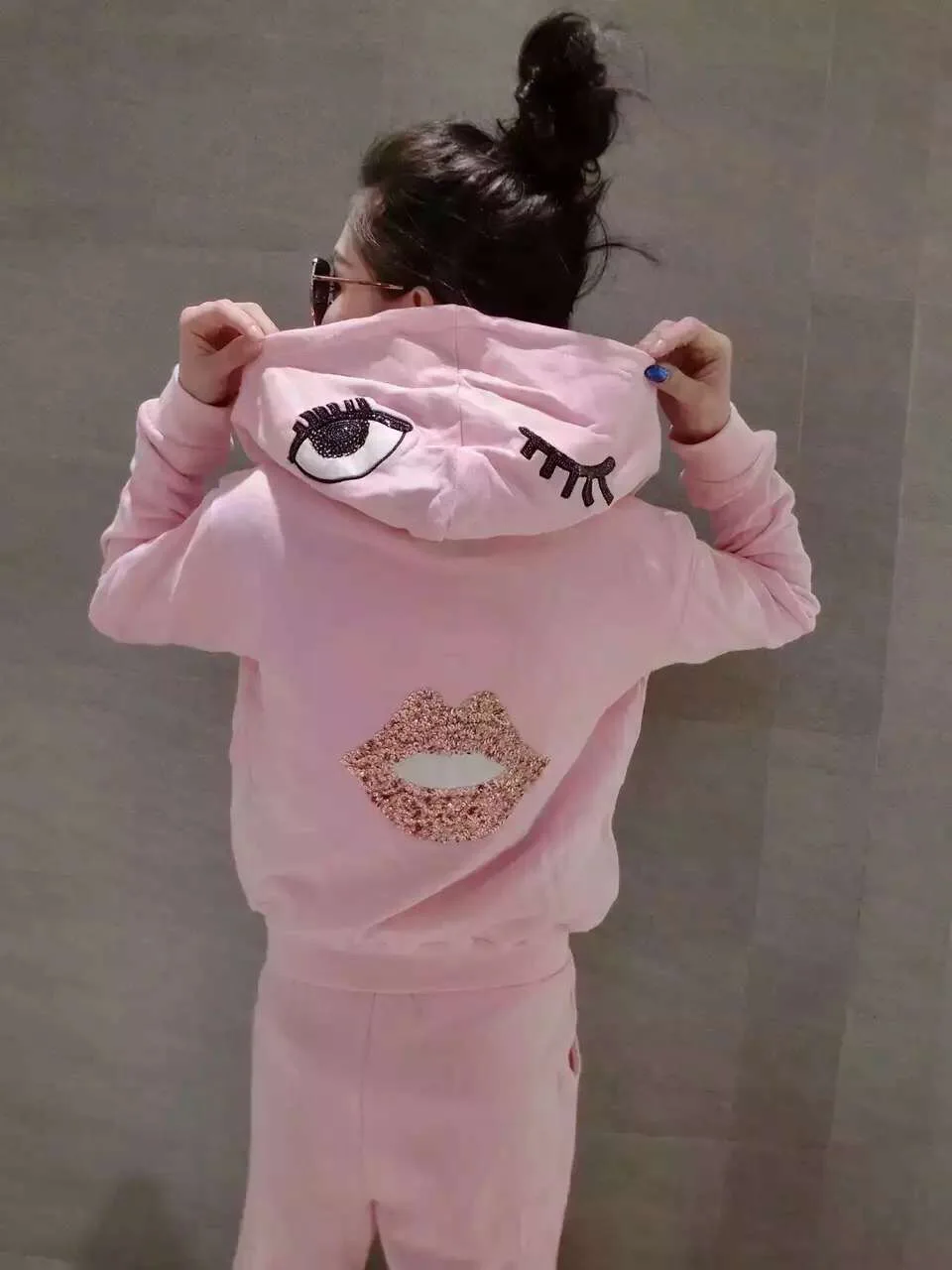 1 комплект показ мод блестками глаз и губ патч аппликация платье свитер для