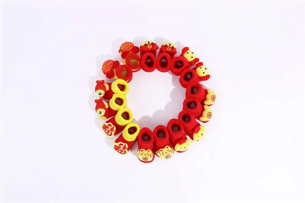 2019 теплые зимние детские носки в китайском стиле Мягкие осенние для