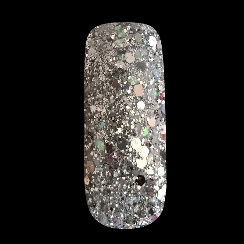 Hexagon Sequins Powder Shape for Glitter Christmas Craft Art Decoration Products Sliver Mixed Size with Shining Nail | Красота и