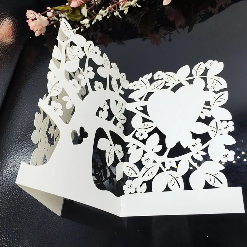 10 шт./компл. креативная лазерная резка Свадебная пригласительная открытка