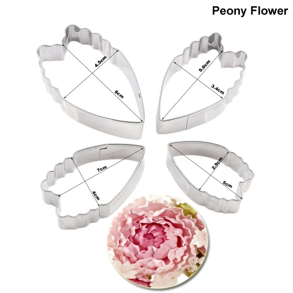Peony Mold Byjunyeor 29 видов цветок торт резак форма для украшения торта инструмент из нержавеющей стали резак цветок лепестковая форма-резак Жевательная паста Форма - Цвет: Peony Mold