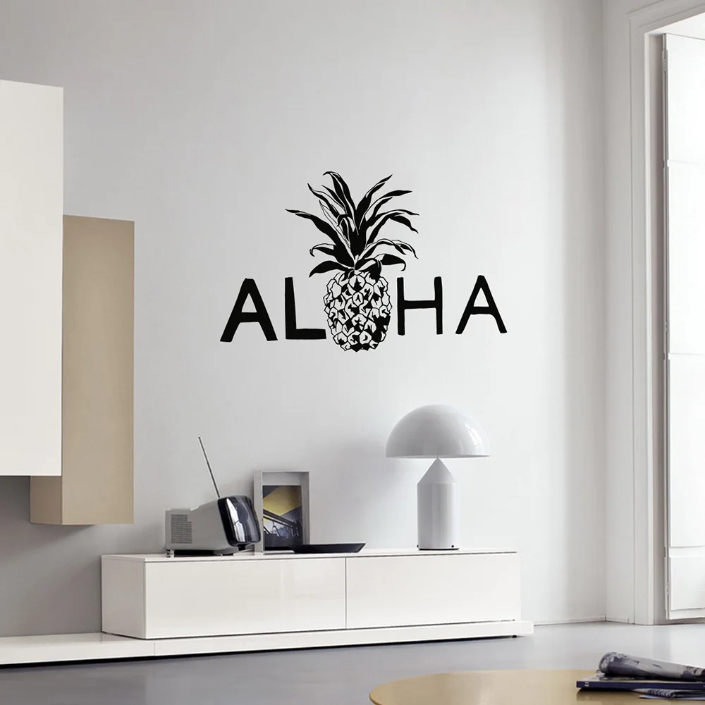 Виниловая наклейка на стену Aloha ананас гавайский пляжный стиль декор для