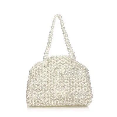 YM1760pearl white SEKUSA мягкий дизайнерский клатч с кисточкой, чехол для сумки, свадебные индийские вечерние сумки с бисером, вечерние сумки - Цвет: YM1760pearl white