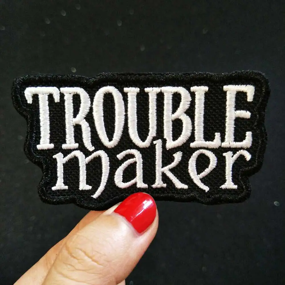 Trouble maker вышитая аппликация с железной нашивкой этикетка для шитья панковские