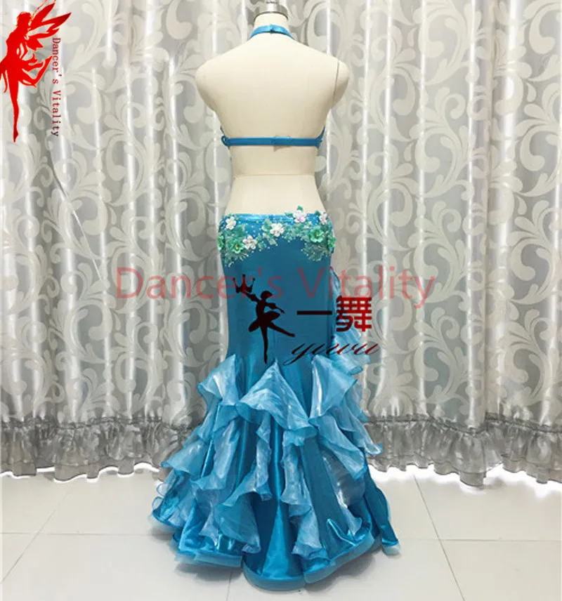 Комплект из 2 предметов бюстгальтер и юбка с цветочным принтом для танца живота