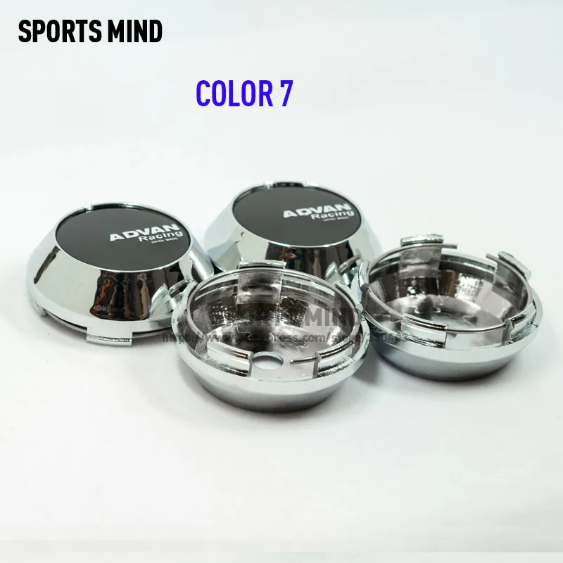 COLOR 7 4 шт./лот 65 мм 8 видов цветов колпачки для автомобильных колес ADVAN Racing Advanti Эмблема для гоночных колес Логотип Аксессуары для стайлинга автомобилей - Цвет: COLOR 7