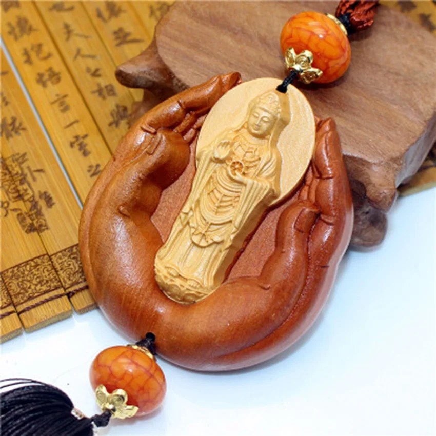Автомобильная подвеска Будда Huang Yang деревянные Автомобильные украшения Guanyin
