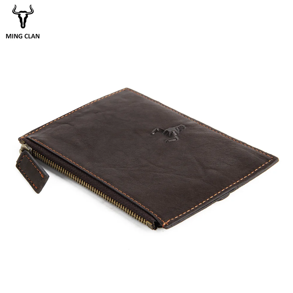 Mingclan Crazy Horse Women Long Wallet Zipper Pocket Card Holder Clutch Wallet Ticket Bank Card Bag Case Coin Purse Credit Card