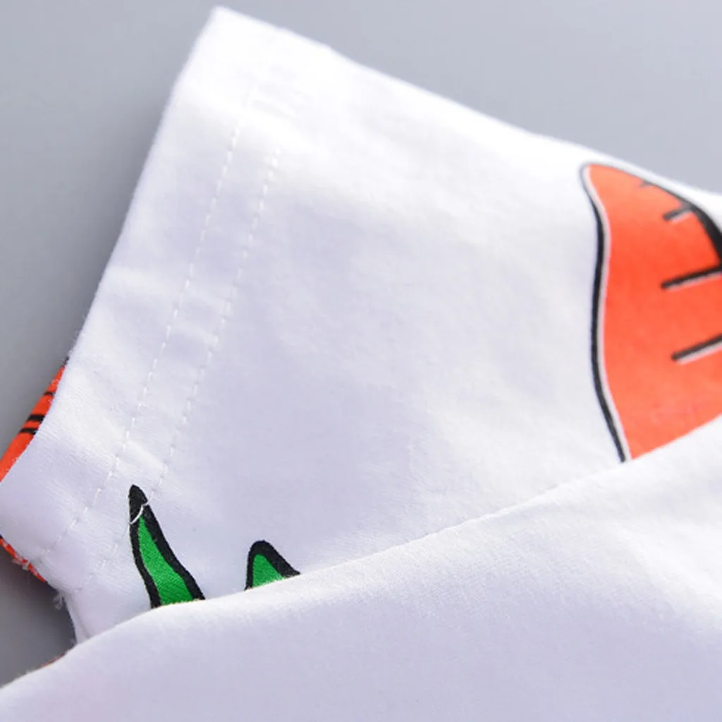 

2019 Kids baby Toddler Baby Kids Boys Carrots T-shirt Tops Tee Solid Short Casual Outfit Set