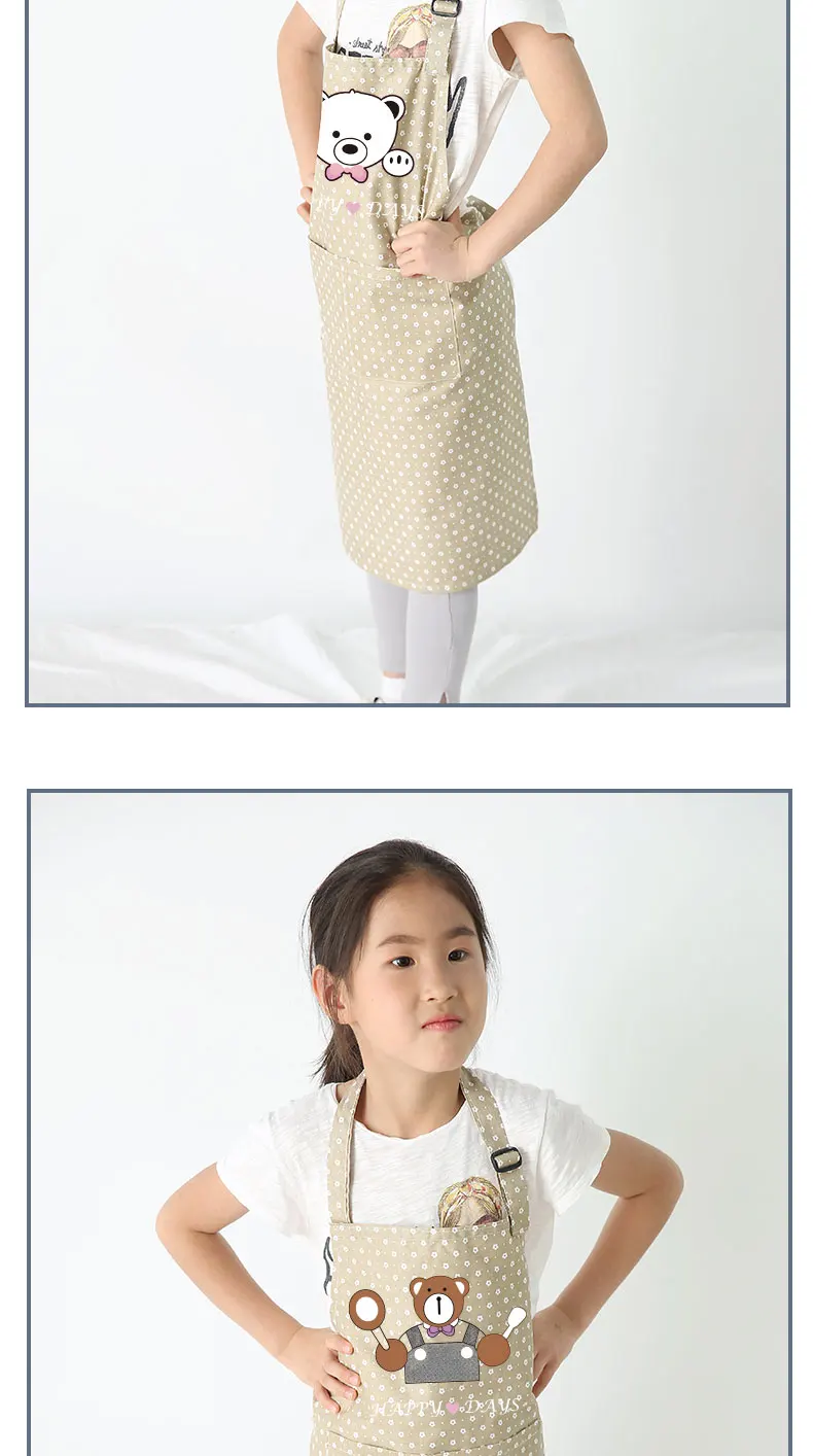 Детский мультяшный фартук, Корейская версия милых маленьких детских платьев, художественная живопись, фартуки для детского сада
