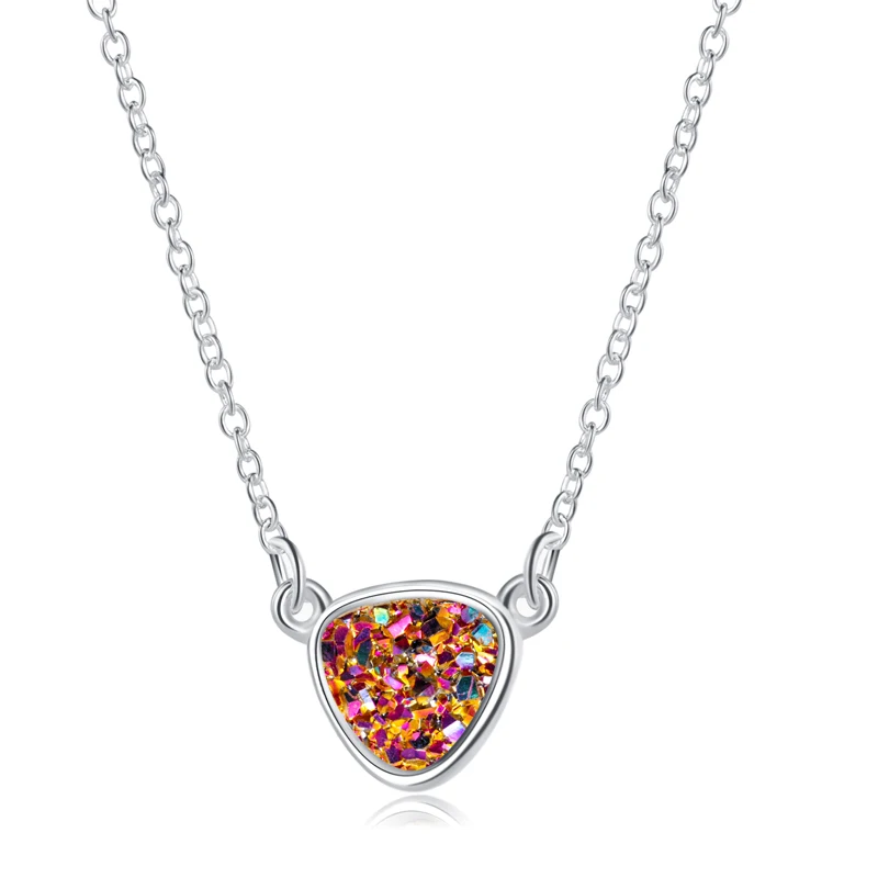 Изысканный дизайн маленький в ловушке Drusy короткая Мода Любовь ожерелье подарок