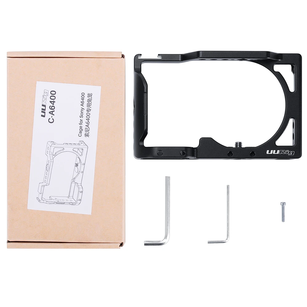 

Vlog Cage Case Vlogging Metal Case for Sony A6400 with Cold Shoe for Microphone DSLR Camera Cage 1/4 3/8 Screw r29