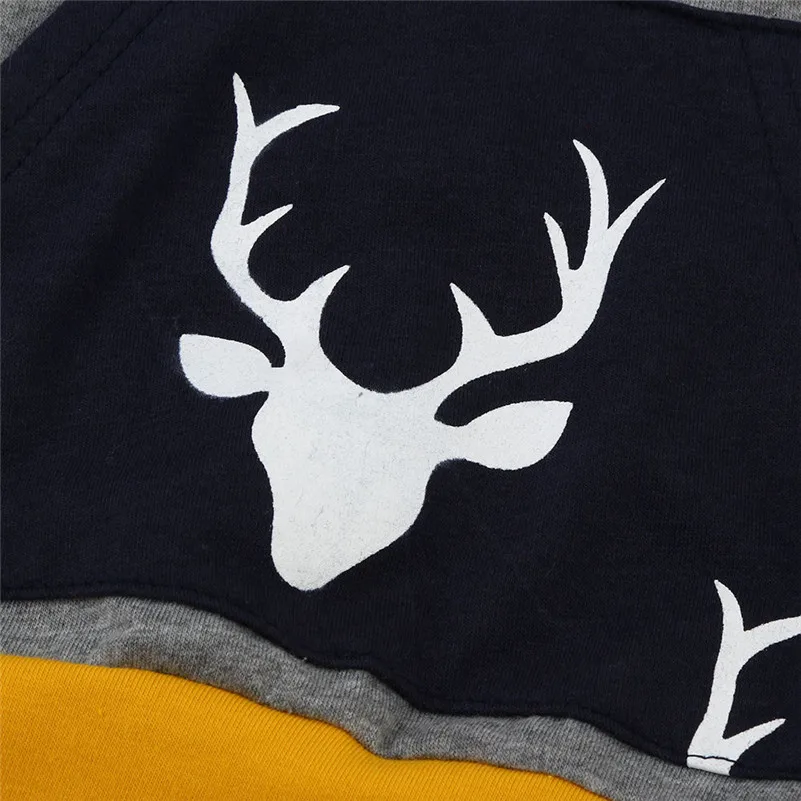 2Pcs Newborn Infant Baby Boy Girl Deer Hoodie Tops+Pants Outfits Clothes Set Roupa infanti Costume pour enfants Kinderpak A1 | Детская