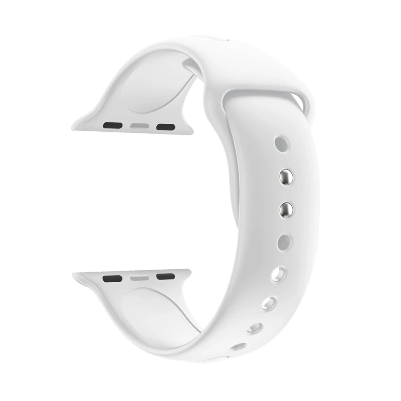 white Хохлатый спортивный ремешок для Apple Watch ремешок 44 мм/40 мм силиконовый correa iwatch серии 3/2/1 резиновый браслет Ссылка браслет ремень - Цвет ремешка: white