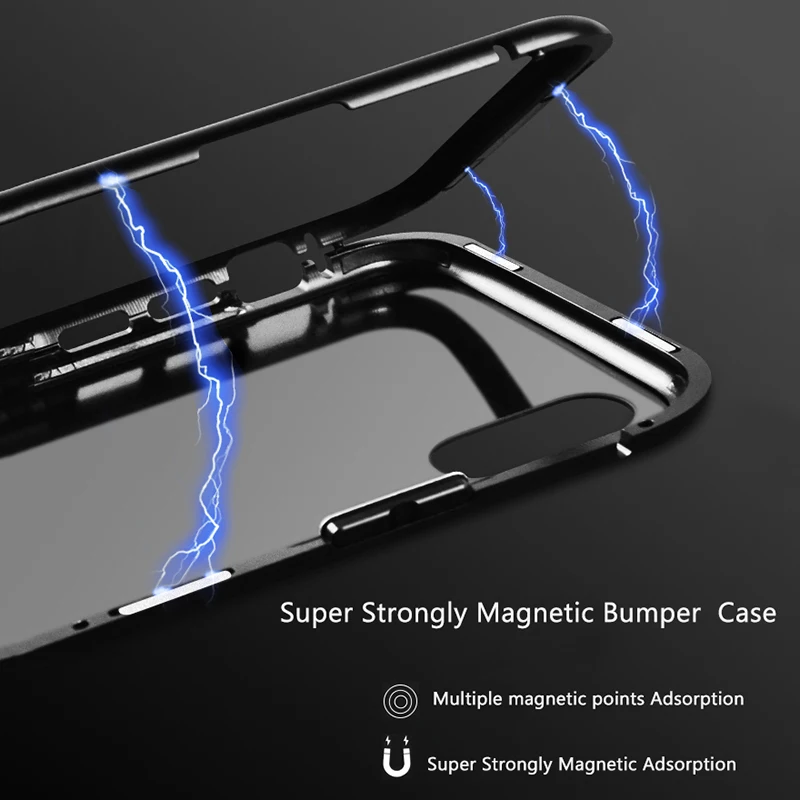 AKASO Magnetic Cases For iPhone X 8 7 Plus Case 2 in 1 Metal Magnet Bumper |