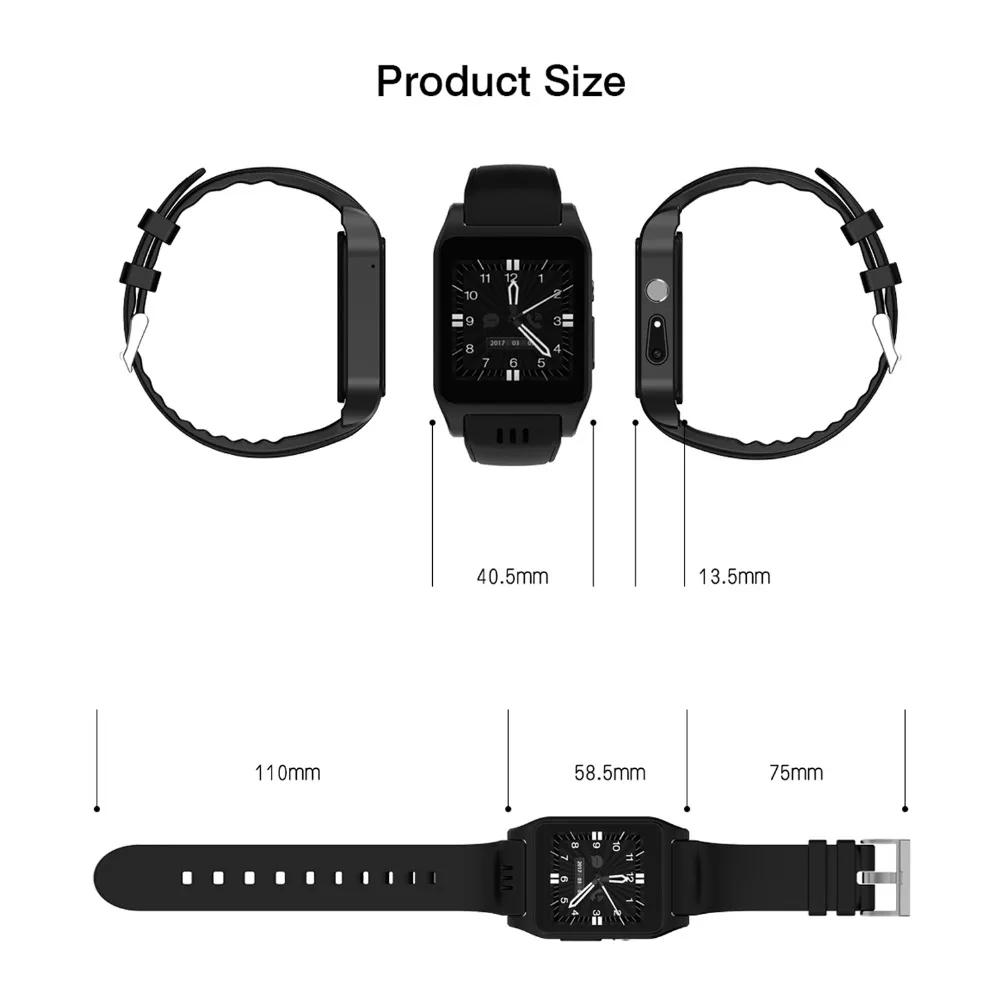 Android 5.1 SmartWatch X86 Bluetooth Wi-Fi Smart Watch Поддержка 3 г сим-карты смартфон с Камера WhatsApp Facebook |