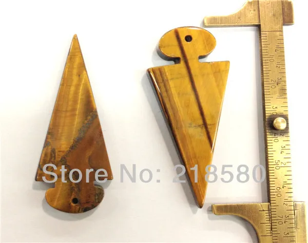 

H-SP12 10pcs Tiger Eye Stone Arrowhead Pendant 32mmx65mm
