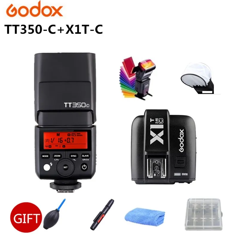 2x Godox TT350C мини-вспышка 2 4G Беспроводная X-система с фотовспышкой E-TTL HSS GN36 +