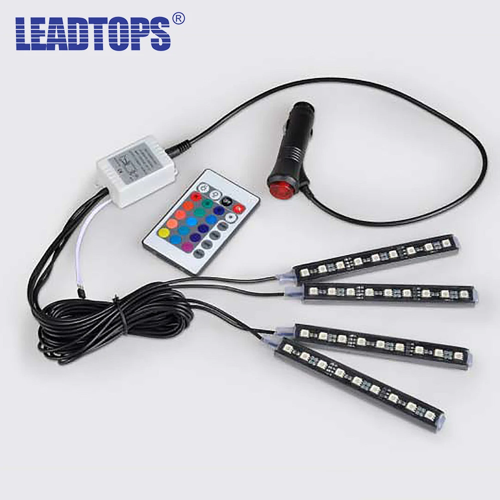 LEADTOPS 4x 3 светодиода автомобильная зарядка 12 В свечение внутренняя отделка 4 в 1