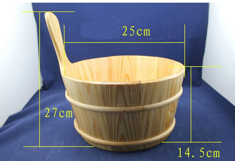 Аксессуары для сауны деревянное ведро + ковш пластиковая вставка|bucket plastic| |