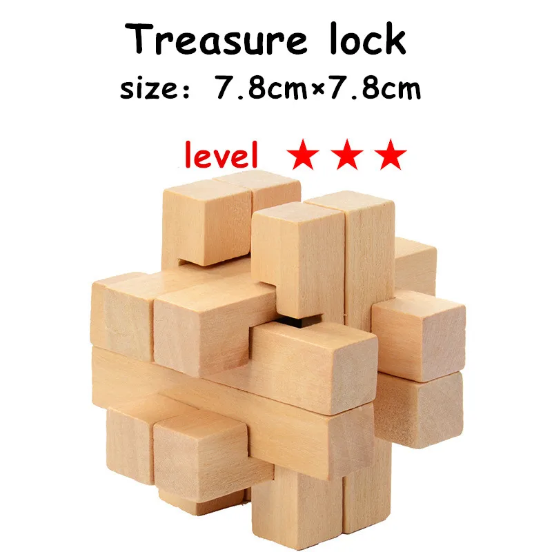 Treasure lock Китайская классическая 3D деревянная головоломка замок игрушки куб Модель игры набор дизайн Головоломка Развивающие игрушки для взрослых детей - Цвет: Treasure lock