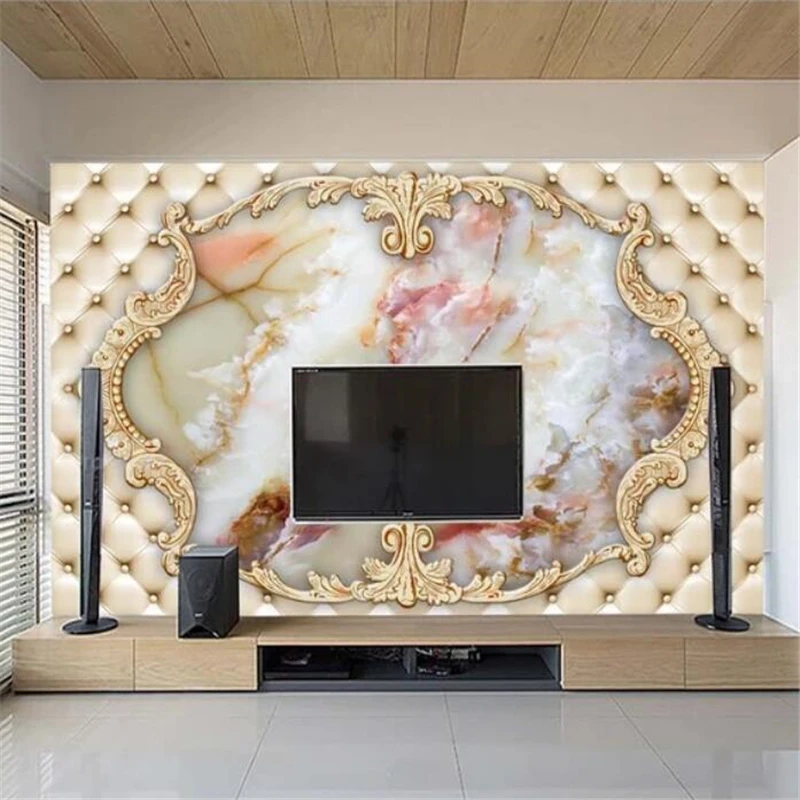 Beibehang пользовательские обои 3d Фото Фреска Европейский мягкий мешок мрамор 5d задний план стены гостиной спальни 8d декоративная живопись