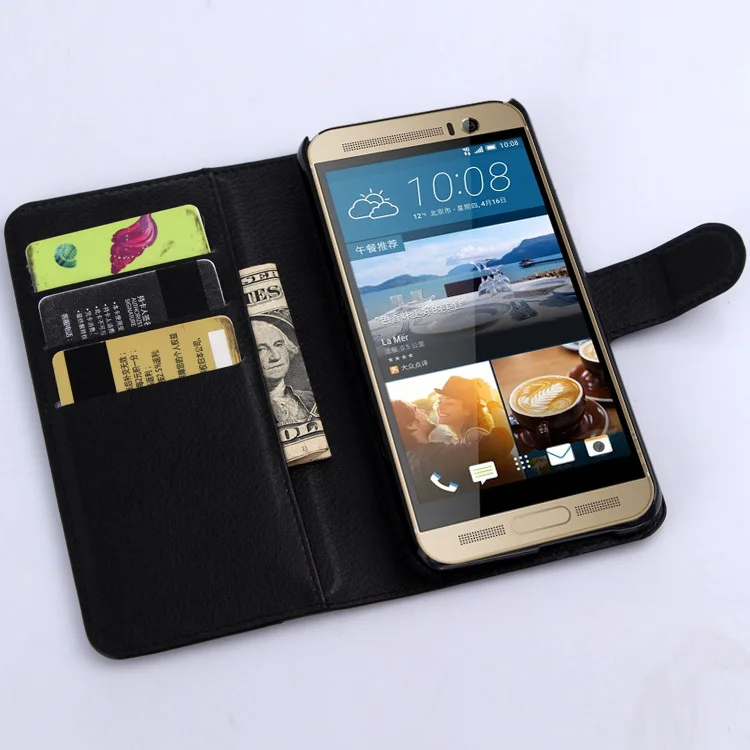 Роскошный чехол-Кошелек из искусственной кожи с откидной крышкой для HTC One M9 Plus