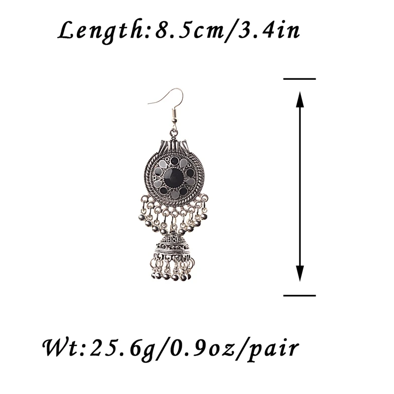 TopHanqi цыганские украшения ретро этнические серебряные индийские Jhumka маленькие колокольчики масляные висячие серьги с кисточками для женщин богемные Подвески подарок