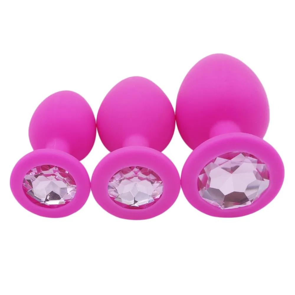 Pink Small Safe Silicone Butt Plug With Crystal Jewelry Anal Vaginal Adult Sex Toys For Woman Men Gay | Красота и здоровье