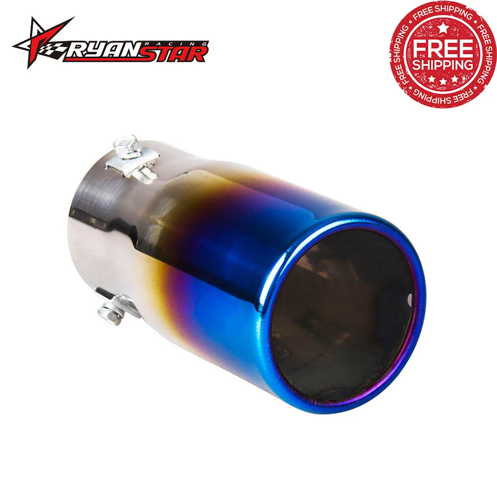Ryanstar Автомобильный гоночный хромированный круглый выхлопной Хвост из