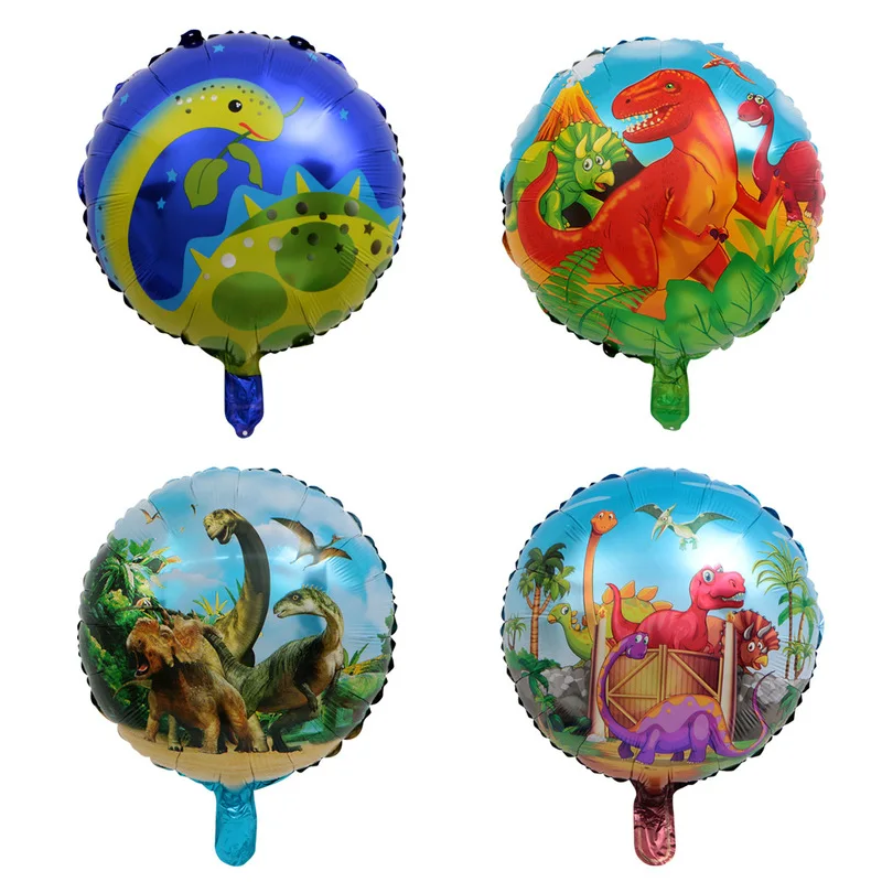 4 шт 18 дюймов круглый мультфильм Динозавр фольги шары День рождения украшение
