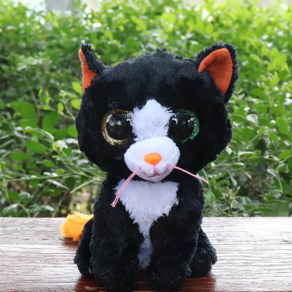Ty Beanie Boos серый Кот плюшевая кукла девочка подарок на день рождения Единорог Сова собака лиса 15 см большие глаза Плюшевые животные и плюшевая кукла