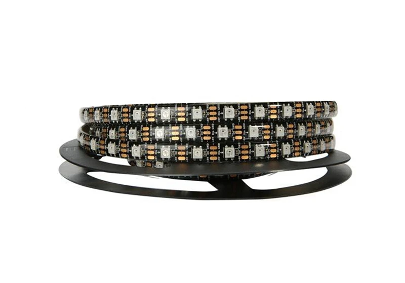 Wonlukiy WS2812B синхро-адаптер длиной 1 м/2 м/3 М/4 м/5 м 30/60/144 светодиодов/m Smart Led пикселей в полоску черный/белый печатных плат WS2812 IC IP30/IP65/IP67 SMD5050 цветная(RGB) DC5V