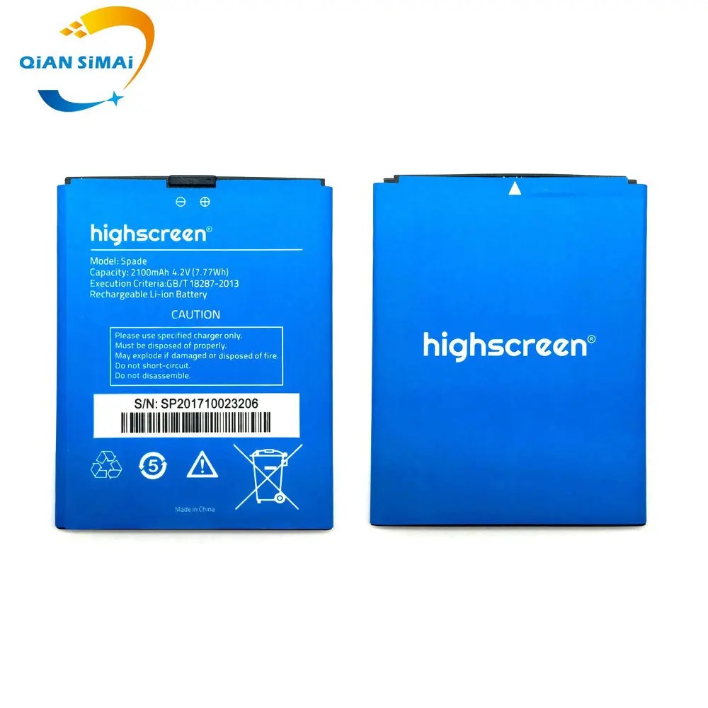 QiAN SiMAi 1 шт. новый высококачественный Highscreen Spade Аккумулятор для мобильный телефон +