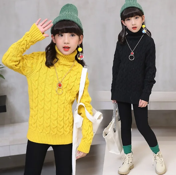 Фото Новинка 2018 свитер для девочек осенне-зимние модели детей модный плотный зимний