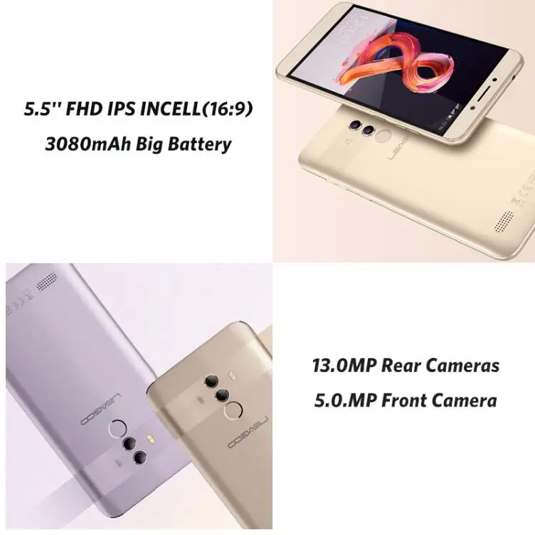 2018 new LEAGOO T8s Mobile Phone 5.5&quotFHD Android 8.1 RAM 4GB ROM 32GB MT6750T Octa Core cellphone Face ID 13MP 4G LTE Smartphone |