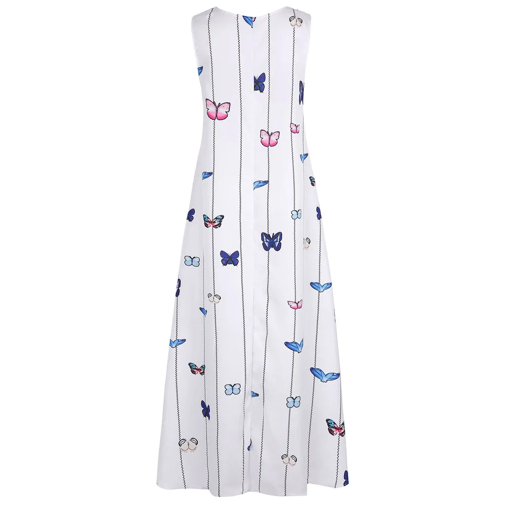 Женское платье 2019 летнее модное женское винтажное Повседневное без рукавов в