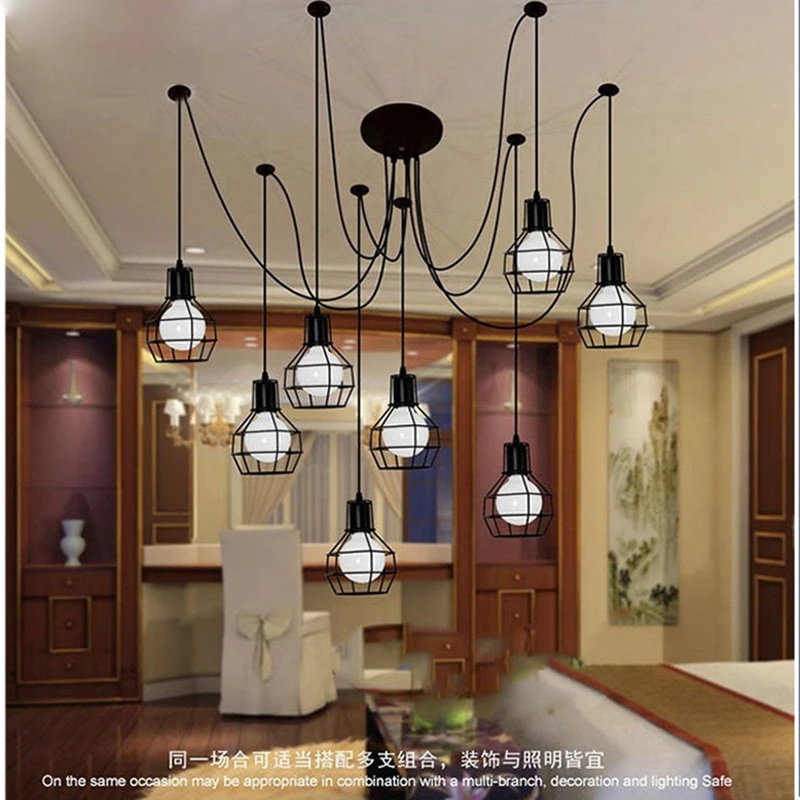 Nordic minimalist lighting creative wrought iron led chandelier living room interior bedroom dining lamp | Лампы и освещение