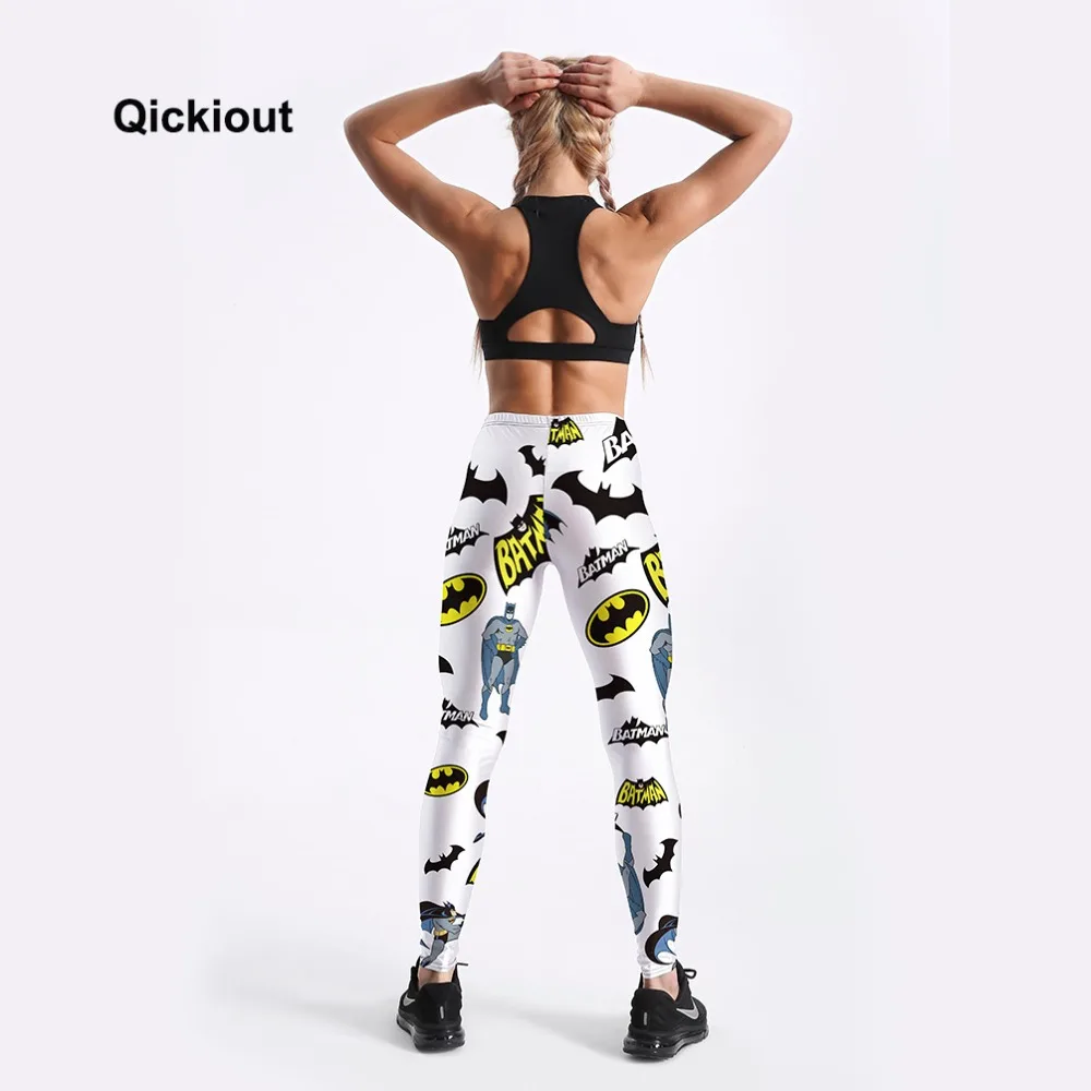 Qickitout горячая Распродажа Цифровые Леггинсы с принтом Бэтмена для женщин Новинка модные тонкие эластичные брюки с принтом